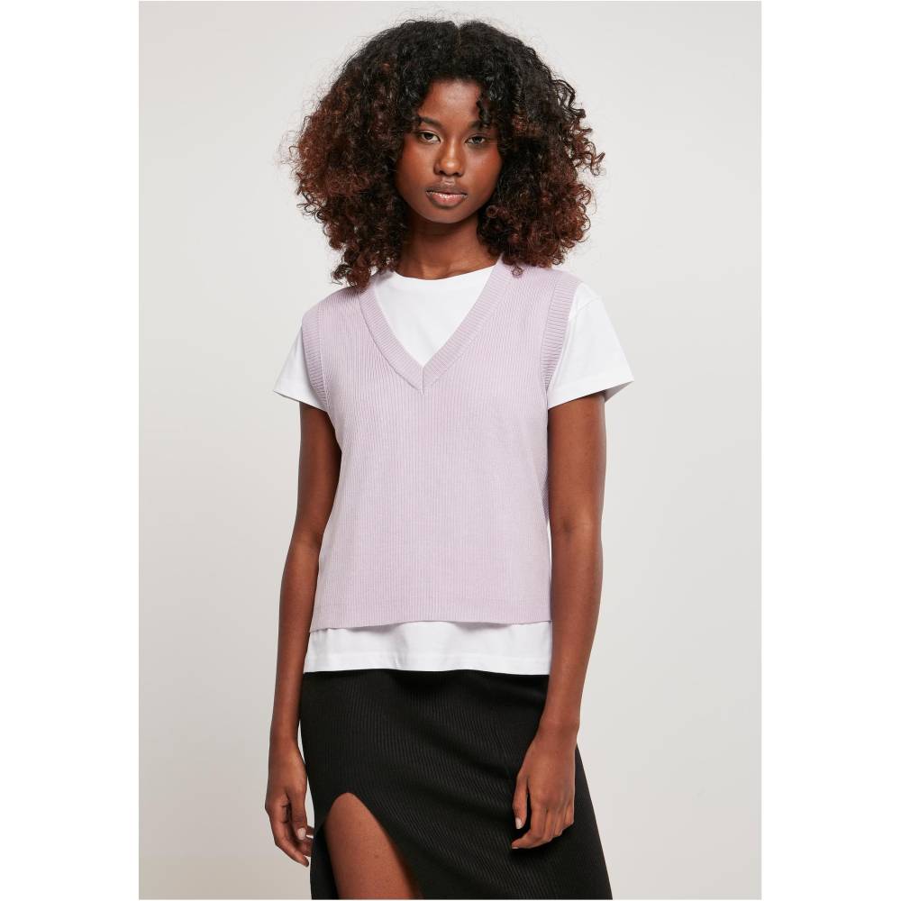 Urban Classics - Short Knitted Slip On Waistcoat - Purple